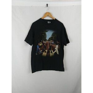 Beatles T Shirt Men's Size L Black 2005 Abbey Rd Apple Corps Band Graphic Tee